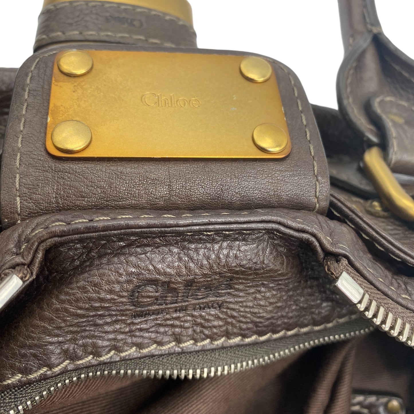 CHLOE PADDINGTON LEATHER BAG BROWN