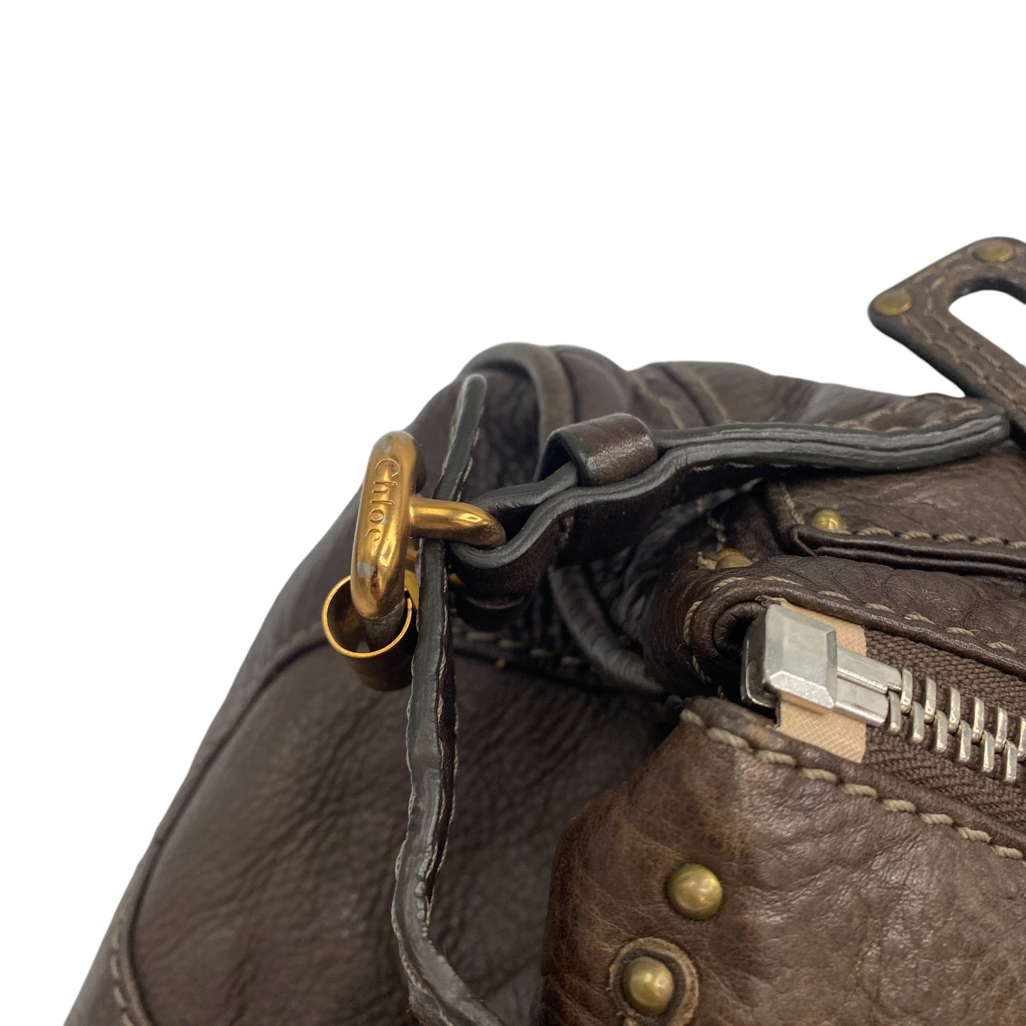CHLOE PADDINGTON LEATHER BAG BROWN