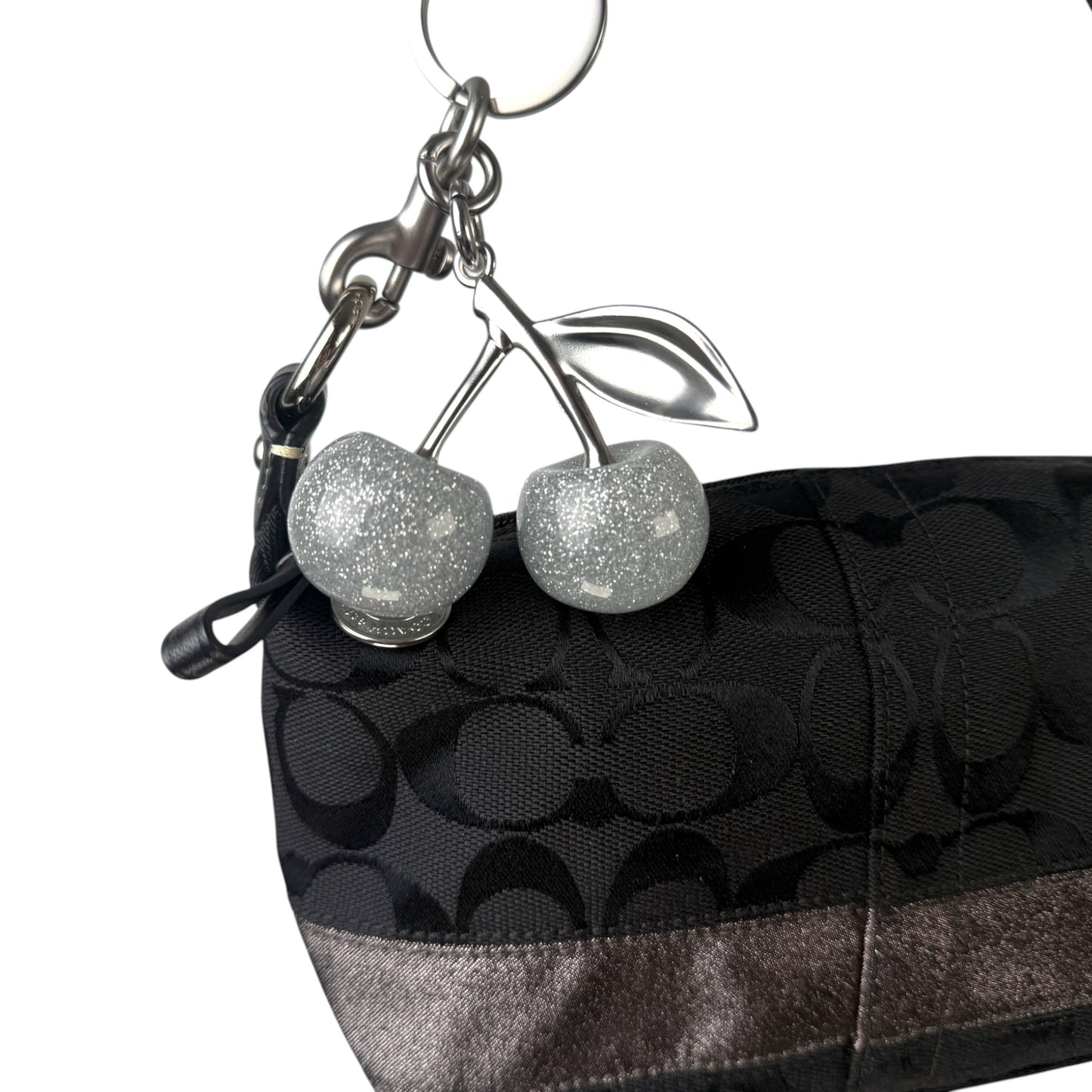 COACH SIGNATURE STRIPE BLACK MINI HOBO BAG