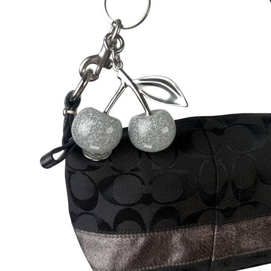 COACH SIGNATURE STRIPE BLACK MINI HOBO BAG