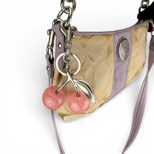 COACH SIGNATURE PINK STRIPE 2-WAY BAG