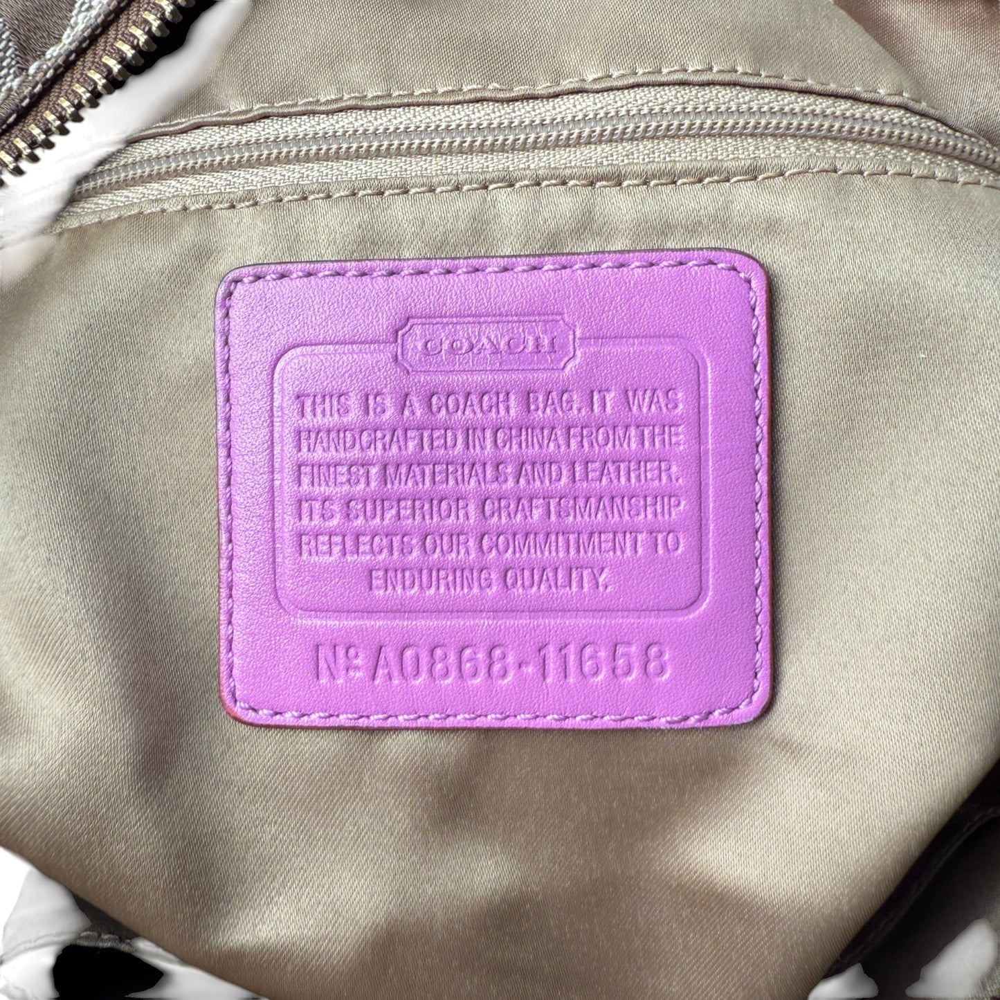 COACH SIGNATURE CANVAS TOTE BAG PINK LEATHER TRIM