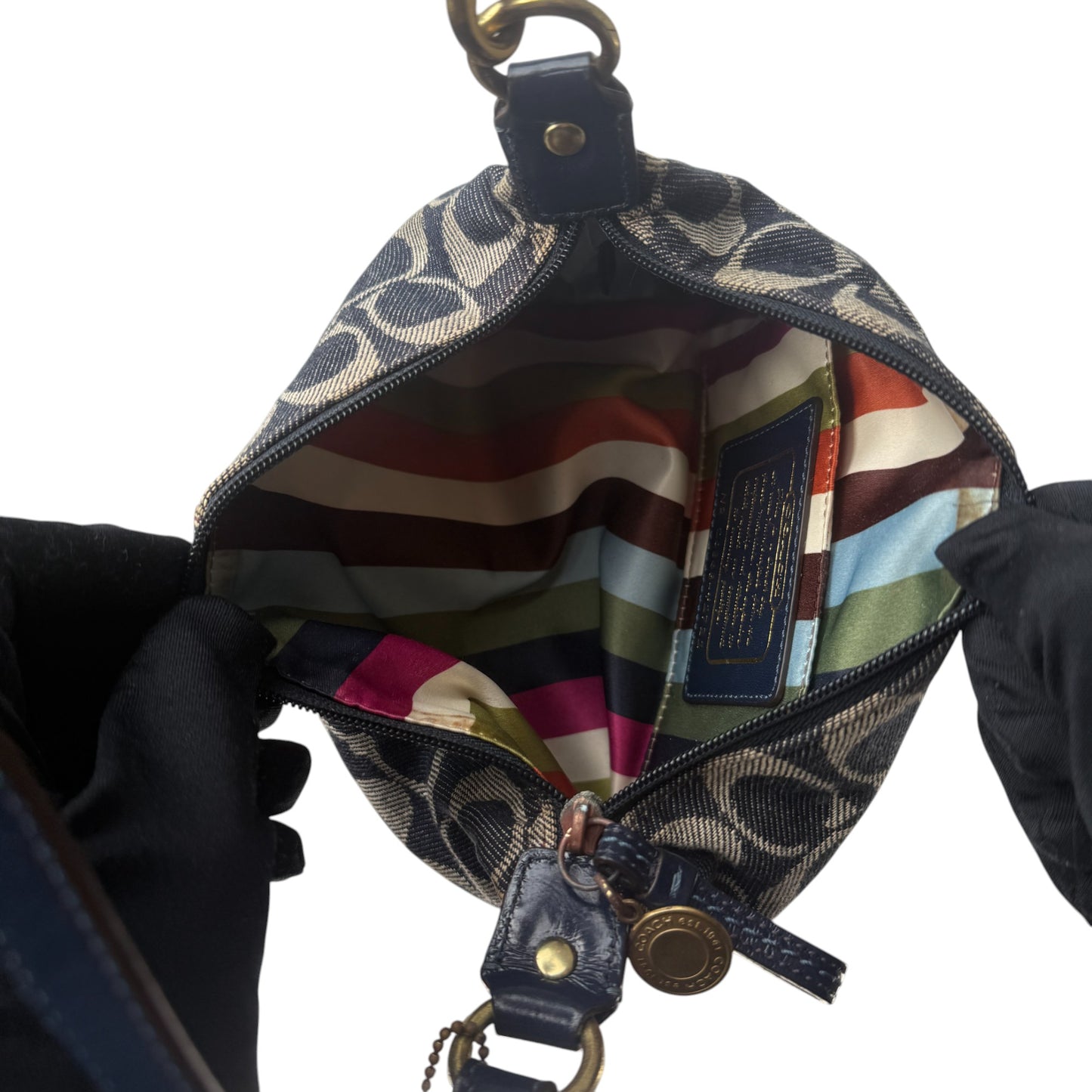 COACH DENIM SIGNATURE MINI HOBO BAG