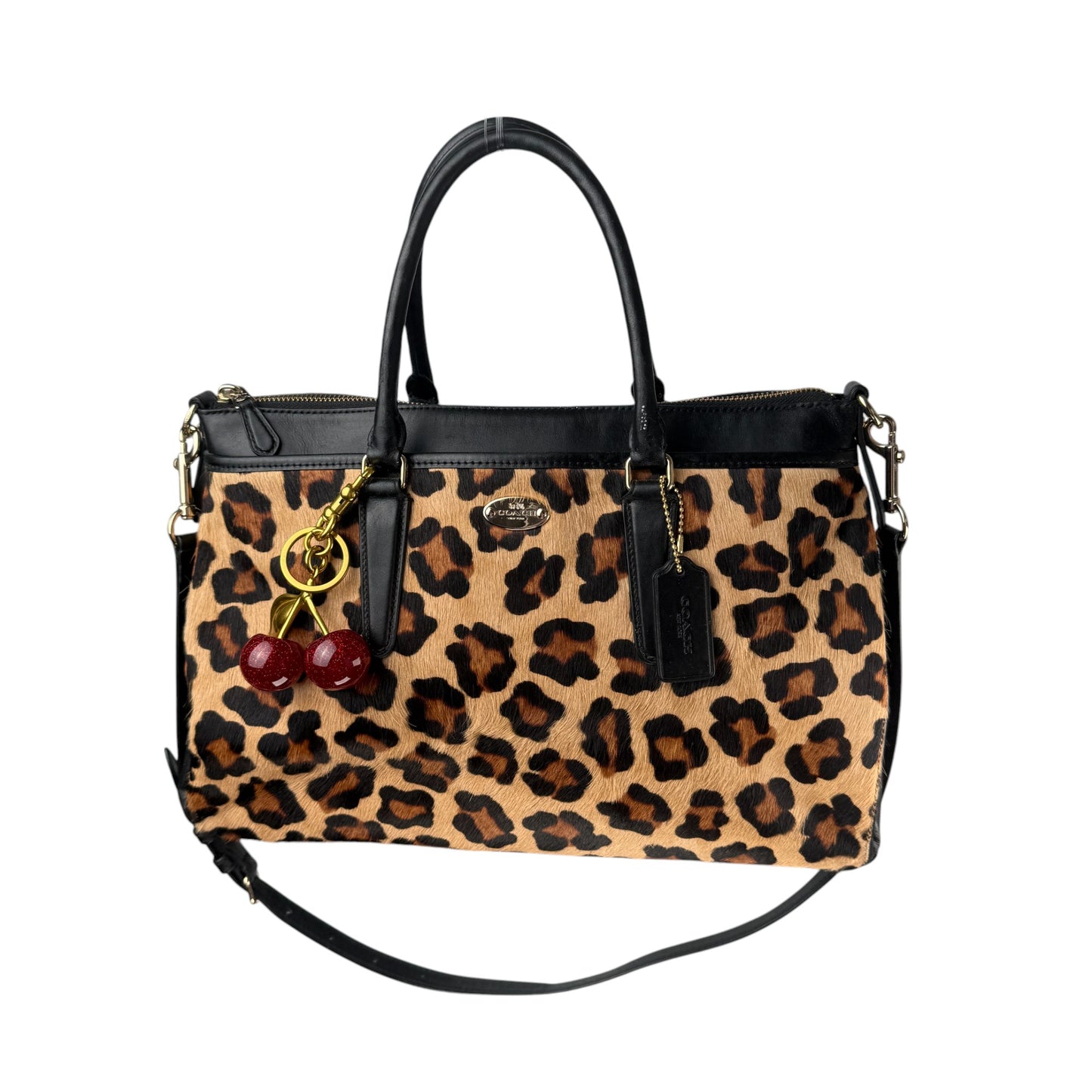 COACH LEOPARD PONYHAIR 2WAY BAG