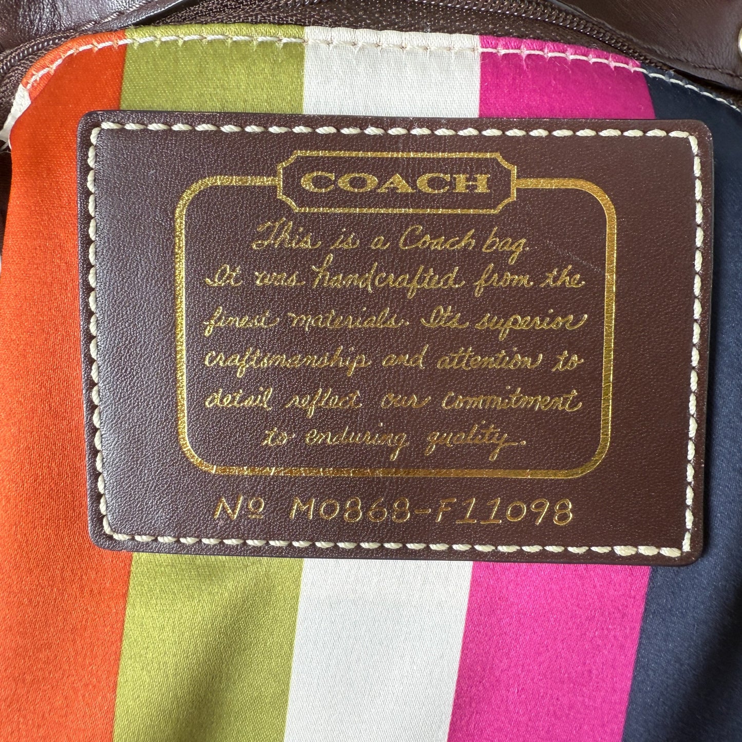 COACH SIGNATURE STRIPE TOTE BAG