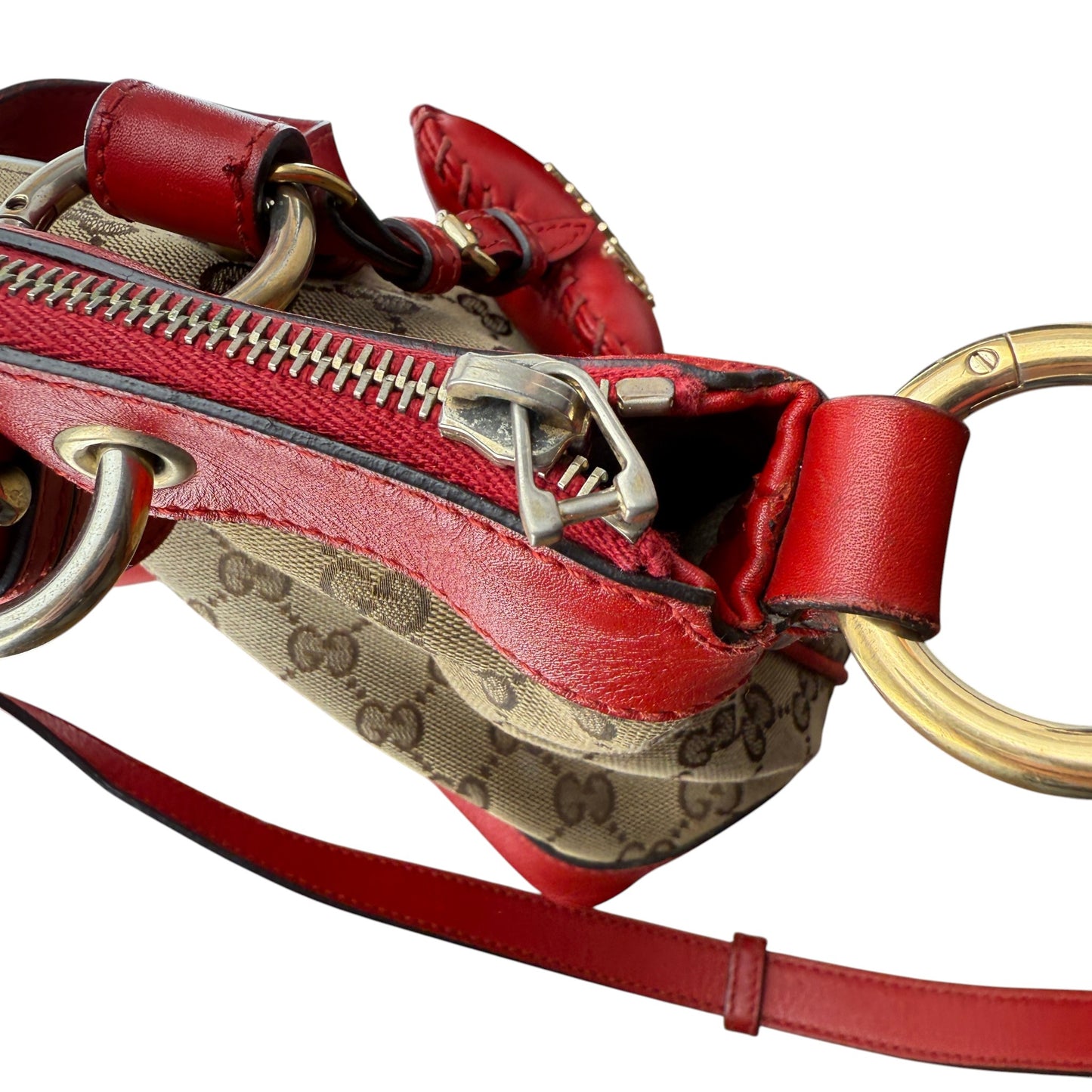 GUCCI GG CANVAS VALENTINE SATCHEL BAG
