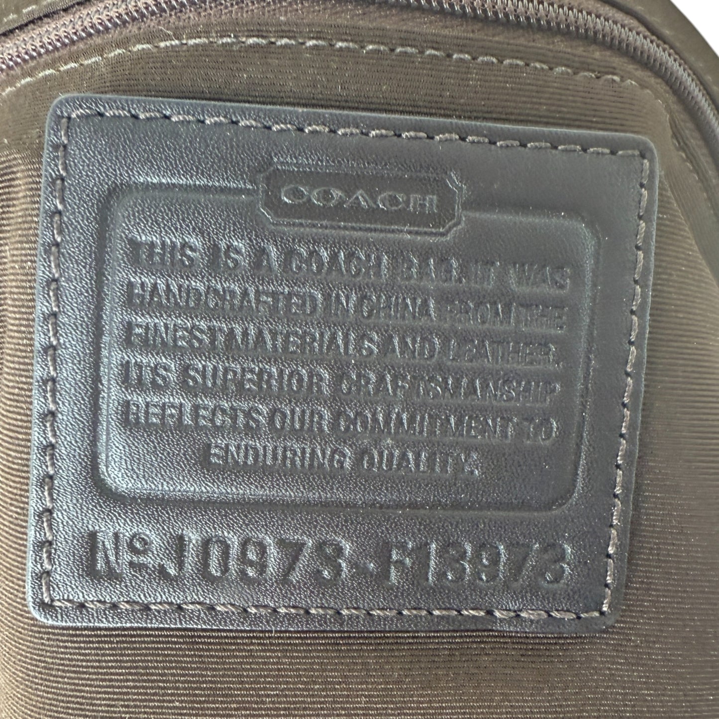 COACH SIGNATURE HAMPTON TURNLOCK TOTE BAG BROWN