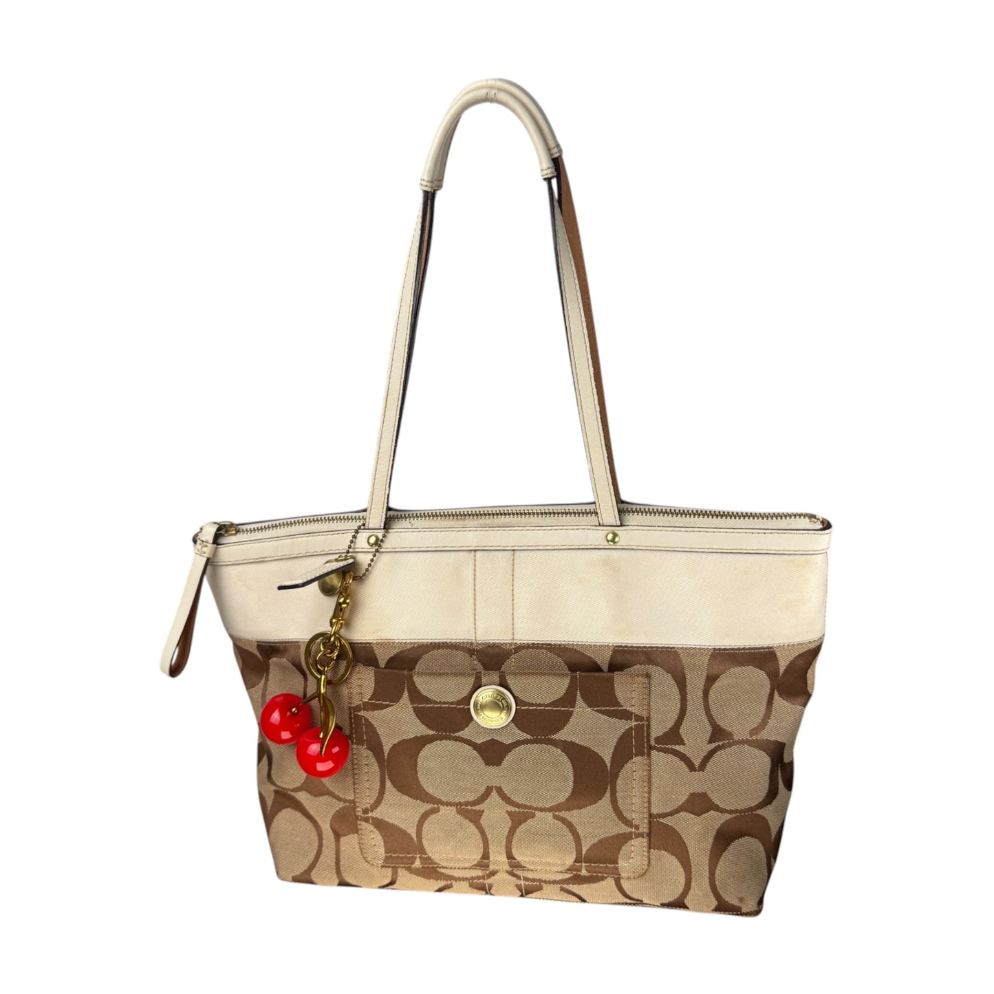 COACH SIGNATURE JACQUARD STRIPE BAG (LARGE)