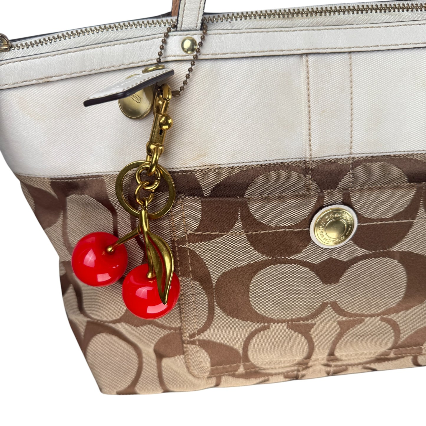 COACH SIGNATURE JACQUARD STRIPE BAG (LARGE)