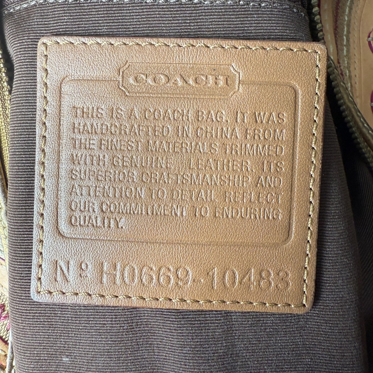 COACH SIGNATURE JACQUARD STRIPE BAG (LARGE)