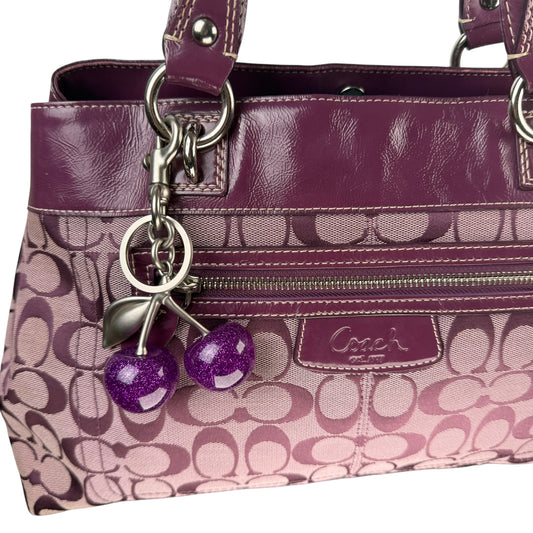 COACH PENELOPE SIGNATURE  SHOPPER BAG (PURPLE)