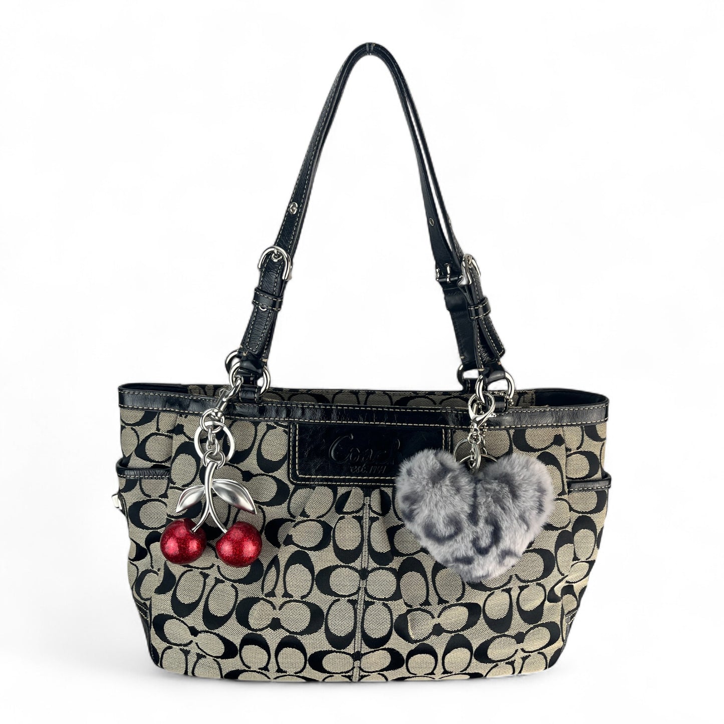 COACH SIGNATURE JACQUARD STRIPE BAG (LARGE)