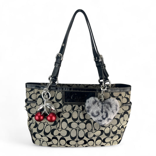 COACH SIGNATURE JACQUARD STRIPE BAG (LARGE)