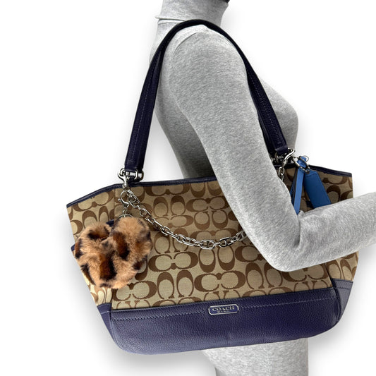 COACH SIGNATURE LILAC SHOPPER BAG