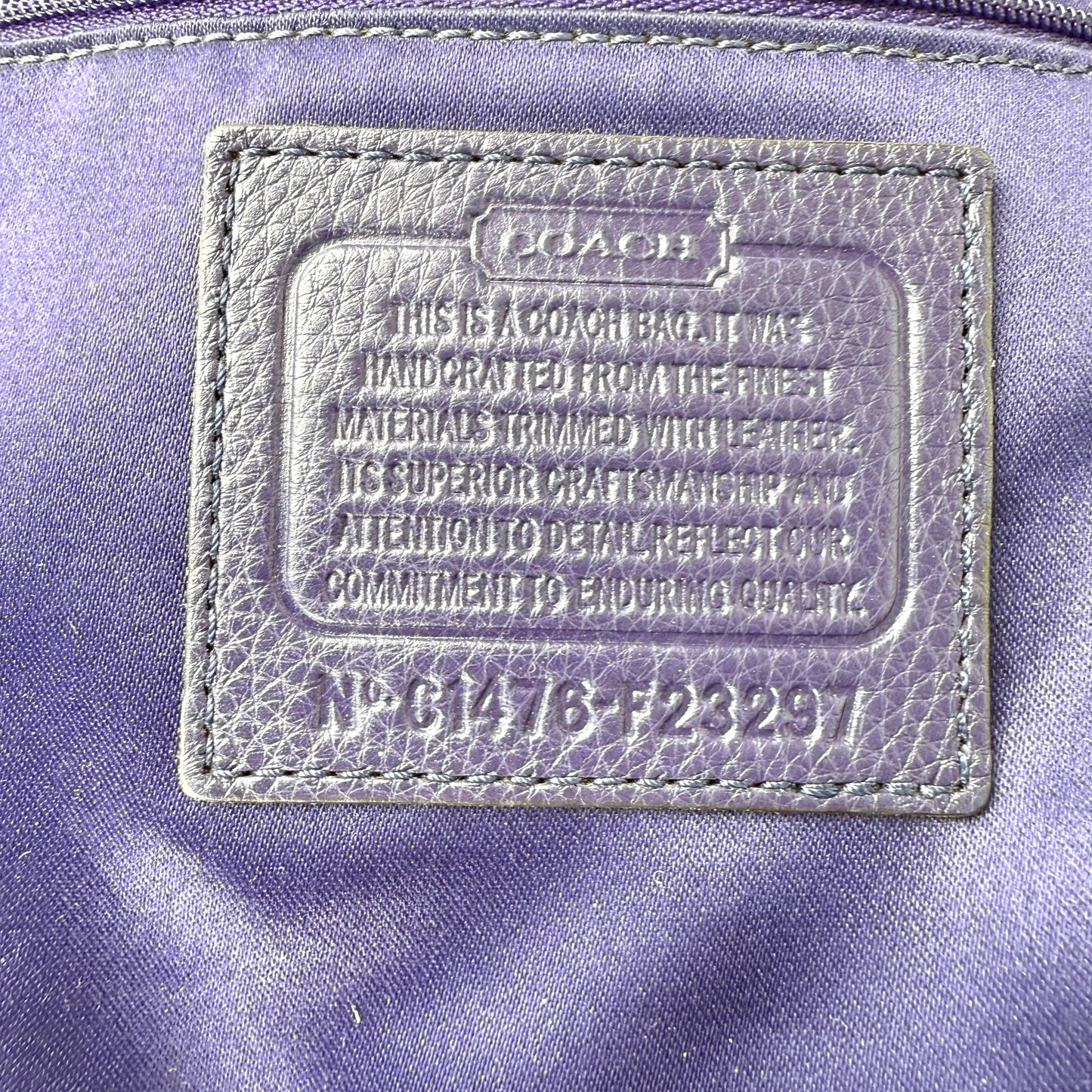 COACH SIGNATURE LILAC SHOPPER BAG