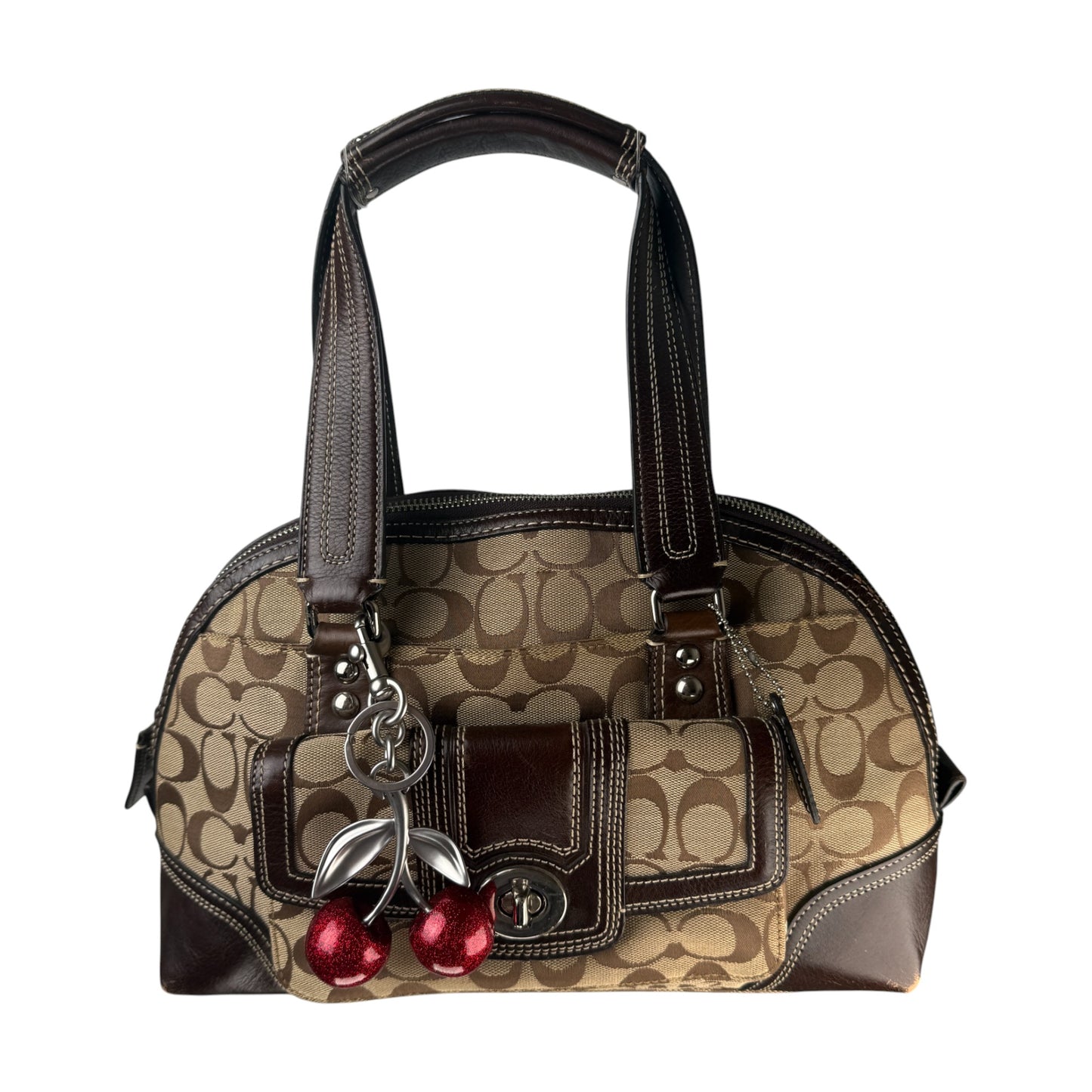 COACH SIGNATURE JACQUARD STRIPE BAG (LARGE)