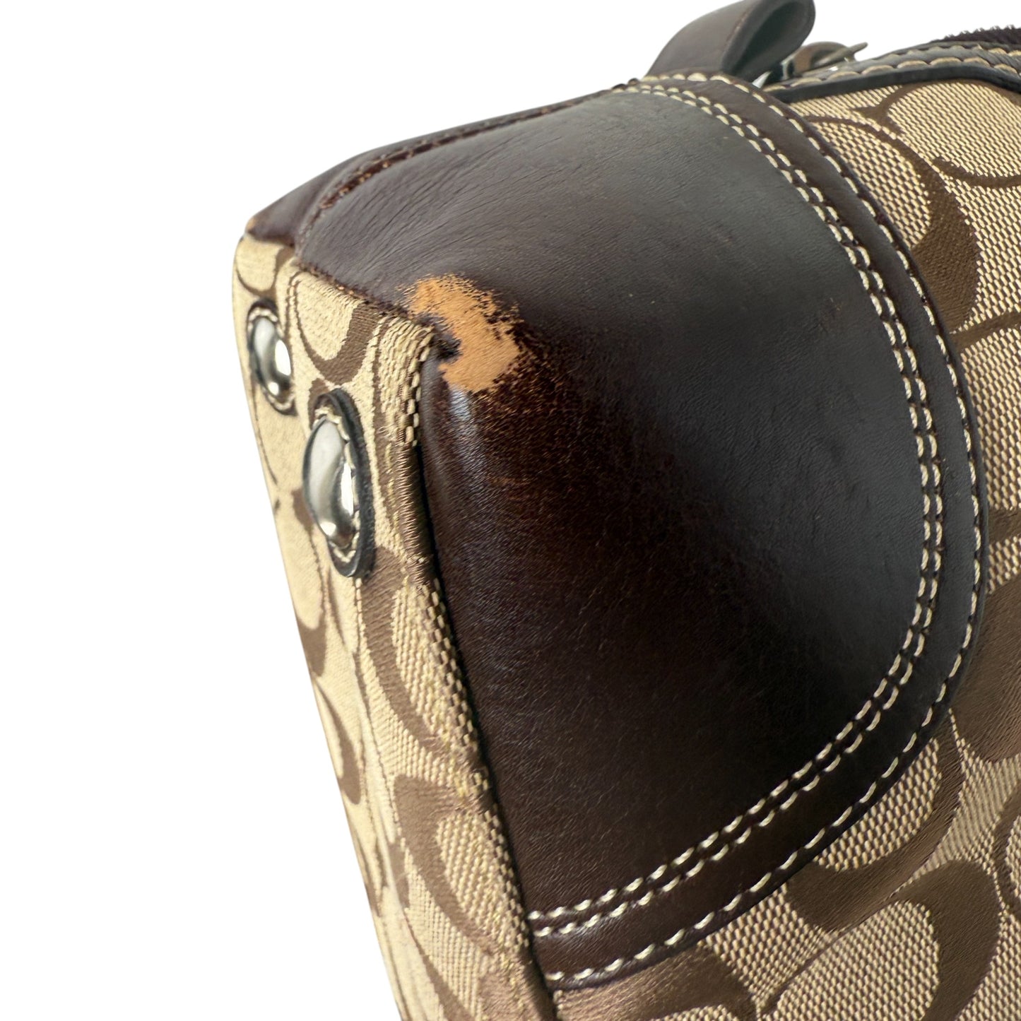 COACH SIGNATURE JACQUARD STRIPE BAG (LARGE)