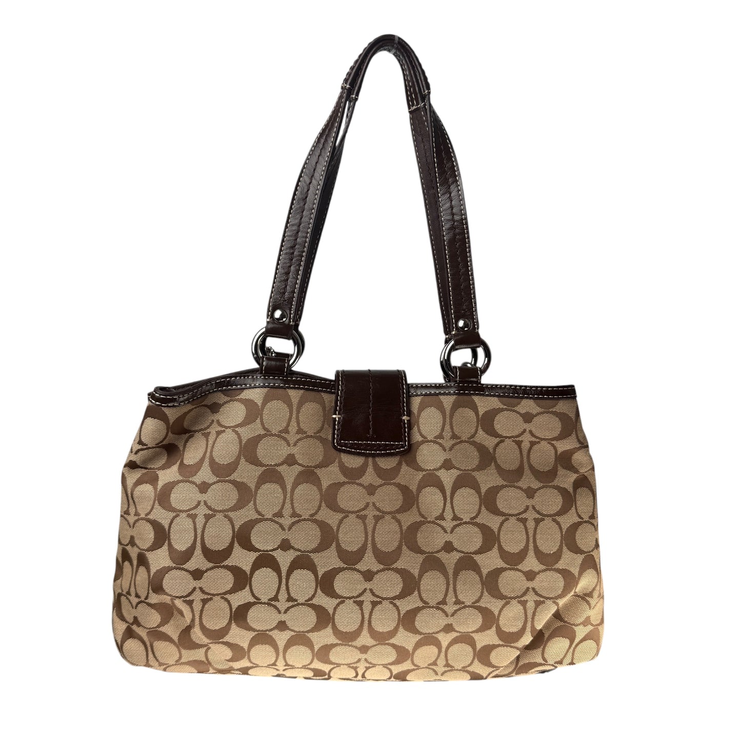 COACH SIGNATURE JACQUARD STRIPE BAG (LARGE)