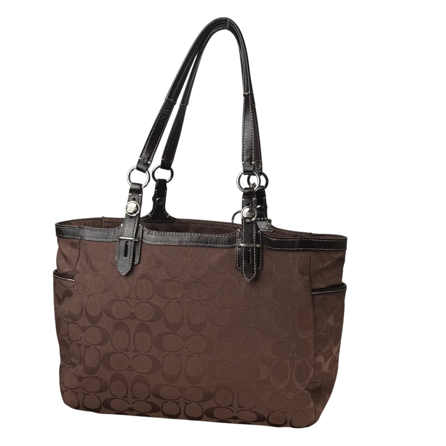 COACH SIGNATURE JACQUARD STRIPE BAG (LARGE)