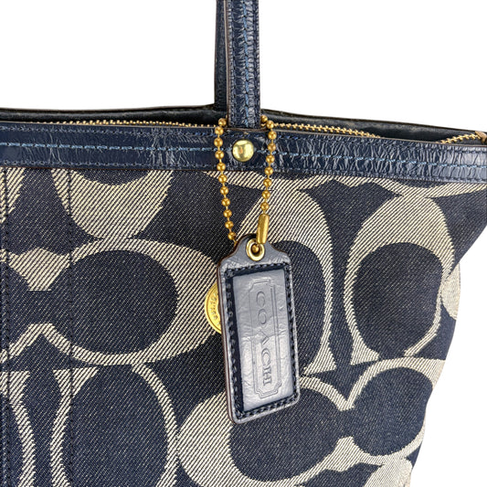 COACH SIGNATURE DENIM LARGE TOTE BAG