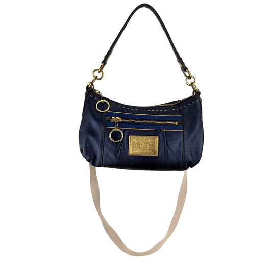 COACH POPPY METALLIC SAPPHIRE LEATHER GROOVY BAG