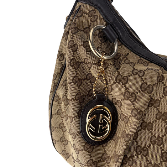 GUCCI GG SUKEY MEDIUM BROWN SHOULDER BAG