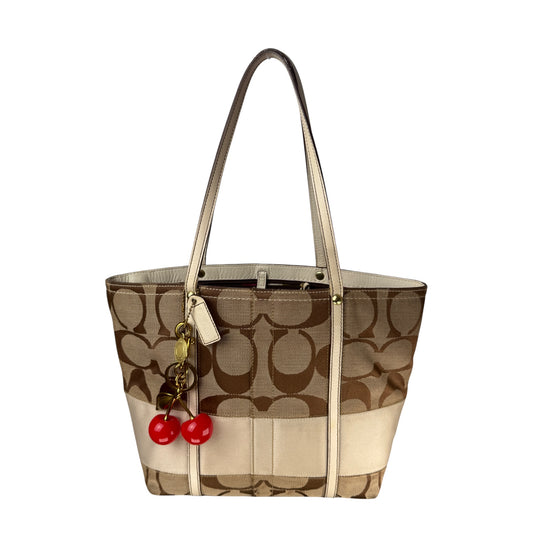 COACH SIGNATURE STRIPE TOTE BAG