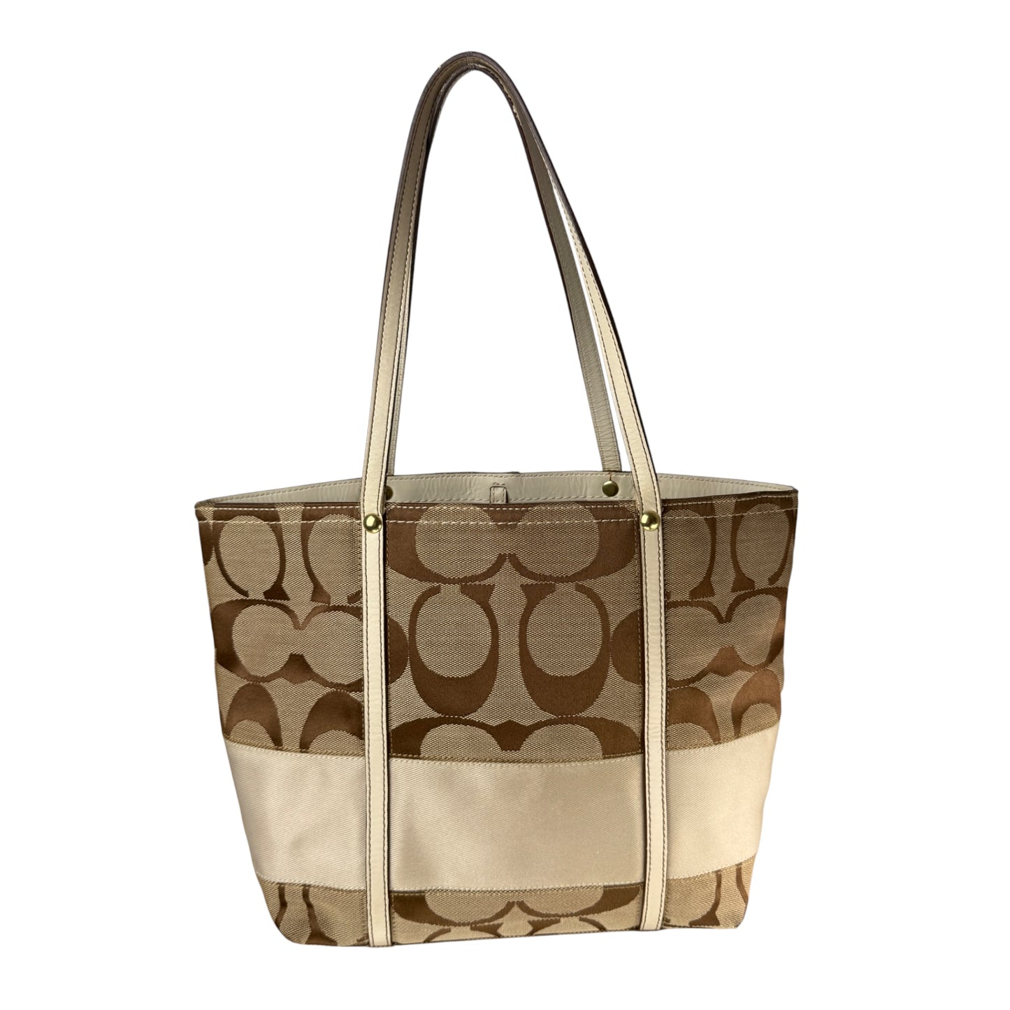 COACH SIGNATURE STRIPE TOTE BAG