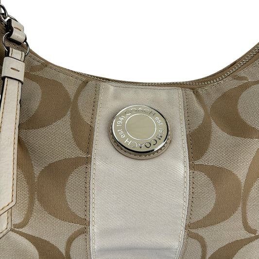 COACH SIGNATURE STRIPE 2 WAY HOBO BAG