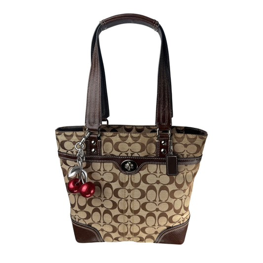COACH SIGNATURE HAMPTON TURNLOCK TOTE BAG