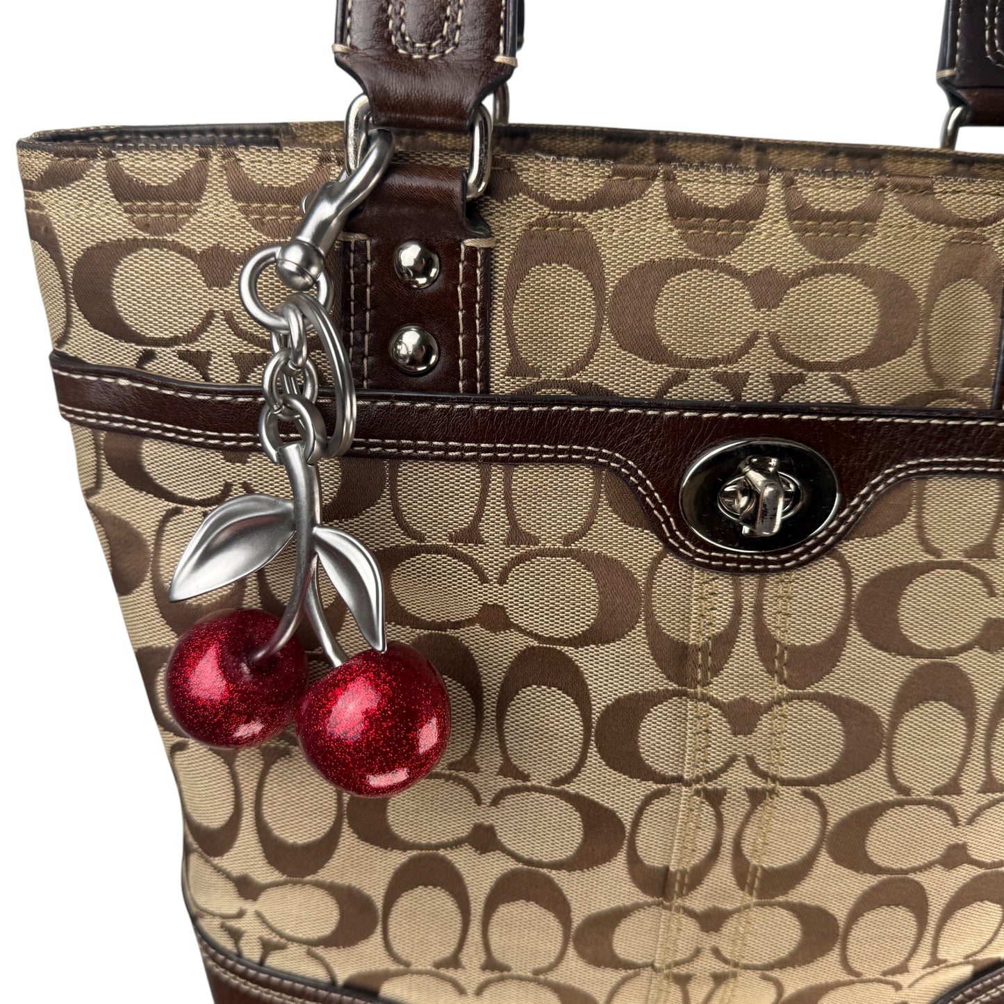 COACH SIGNATURE HAMPTON TURNLOCK TOTE BAG