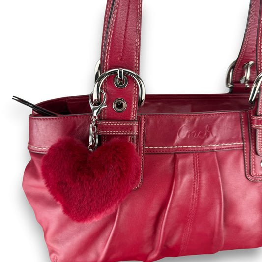 COACH SIGNATURE PLEATED LEATHER TOTE BAG