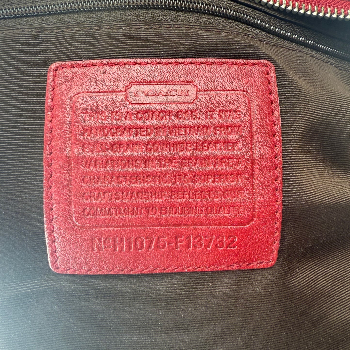 COACH SIGNATURE CANVAS BAG DARK RED