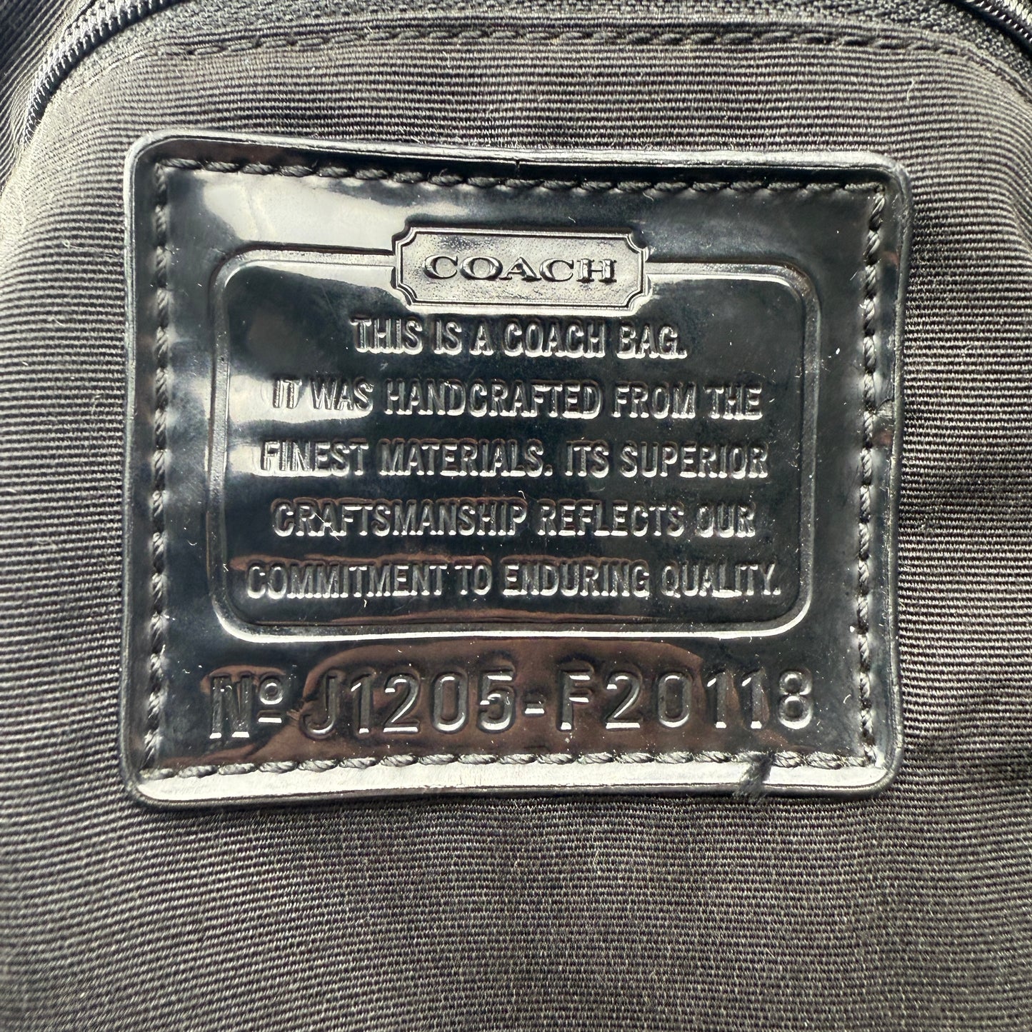 COACH TARTAN CHECK PATTERN SHOULDER BAG
