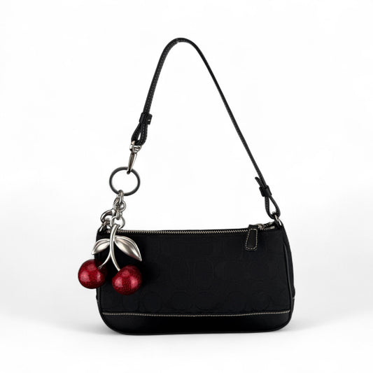 COACH SIGNATURE BLACK DEMI POUCH