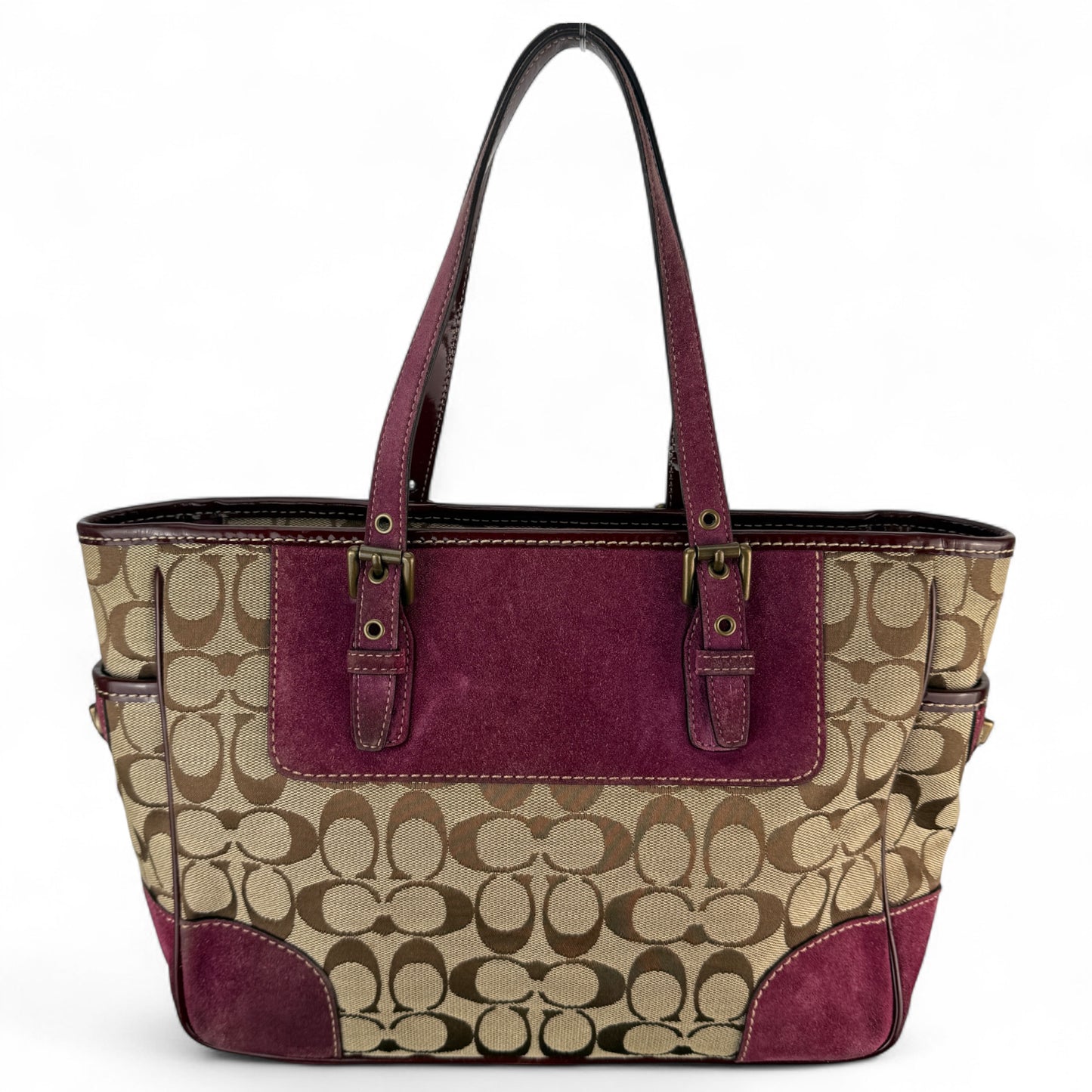 COACH SIGNATURE JACQUARD STRIPE BAG (LARGE)