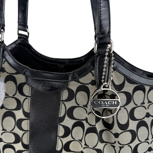 COACH SIGNATURE DEVIN GREY TOTE BAG