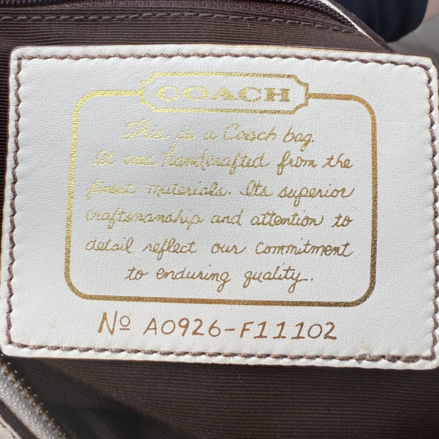 COACH SIGNATURE BEIGE SATCHEL BAG
