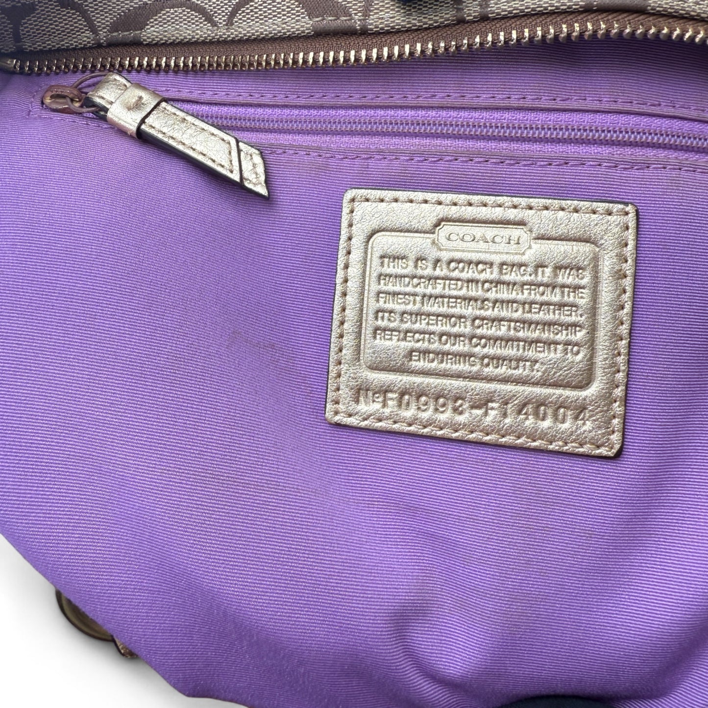 COACH SIGNATURE GALLERY TOTE SHOULDER BAG