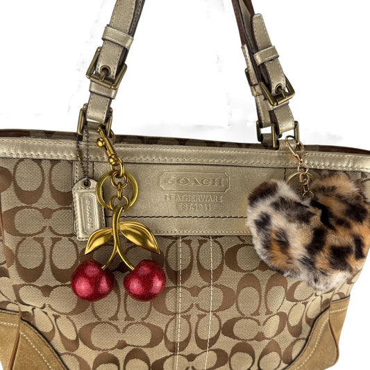 COACH SIGNATURE GOLD SUEDE BAG