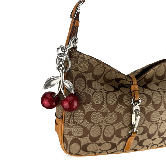 COACH SIGNATURE CLIP CANVAS SHOULDER BAG