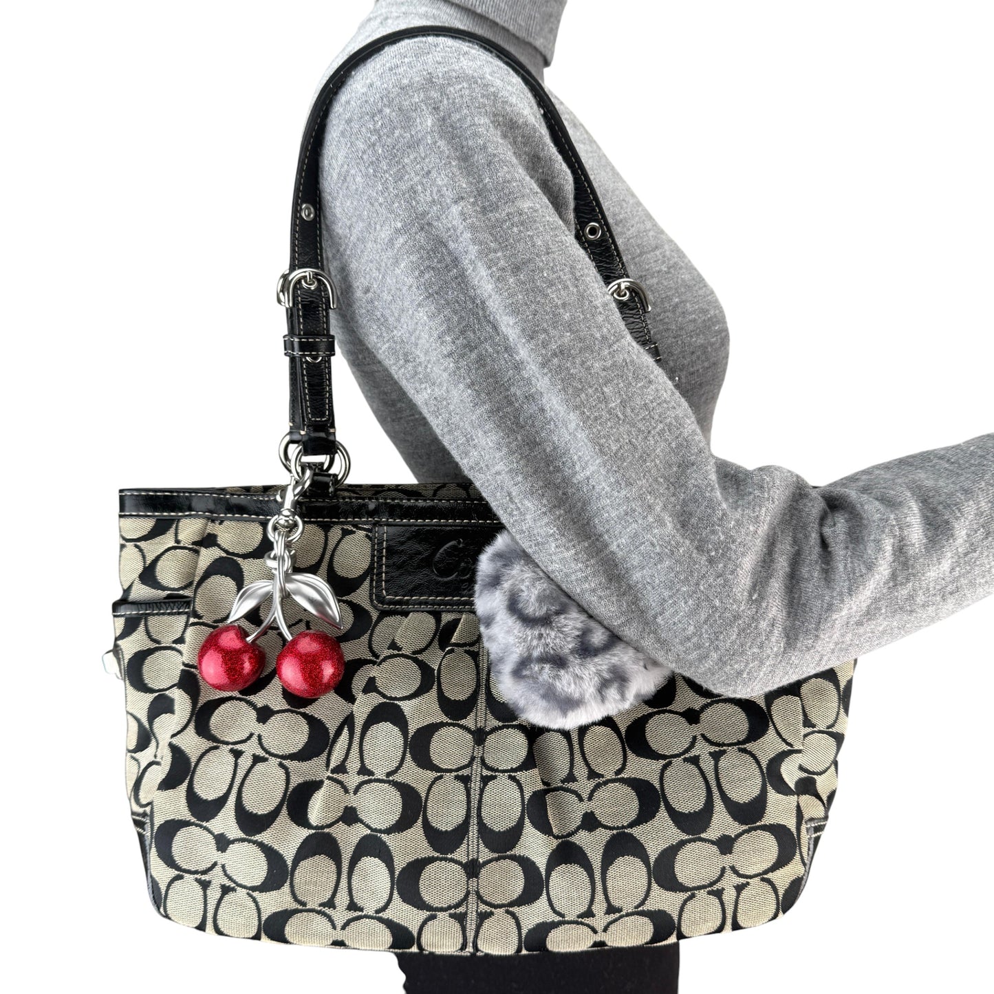 COACH SIGNATURE JACQUARD STRIPE BAG (LARGE)