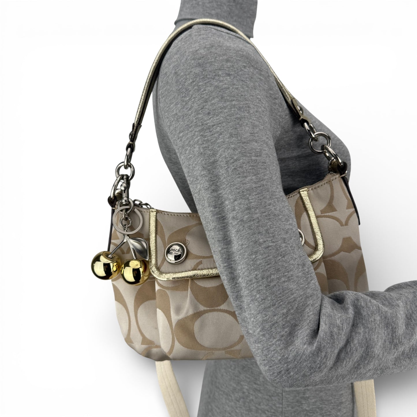 COACH SIGNATURE POPPY GOLD/KHAKI CROSSBODY BAG