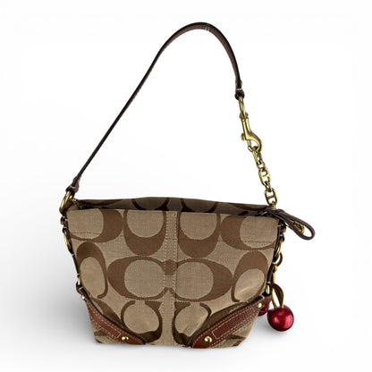 COACH SIGNATURE CARLY SHOULDER BAG (SMALL)