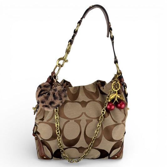 COACH SIGNATURE CARLY SHOULDER BAG (LARGE)