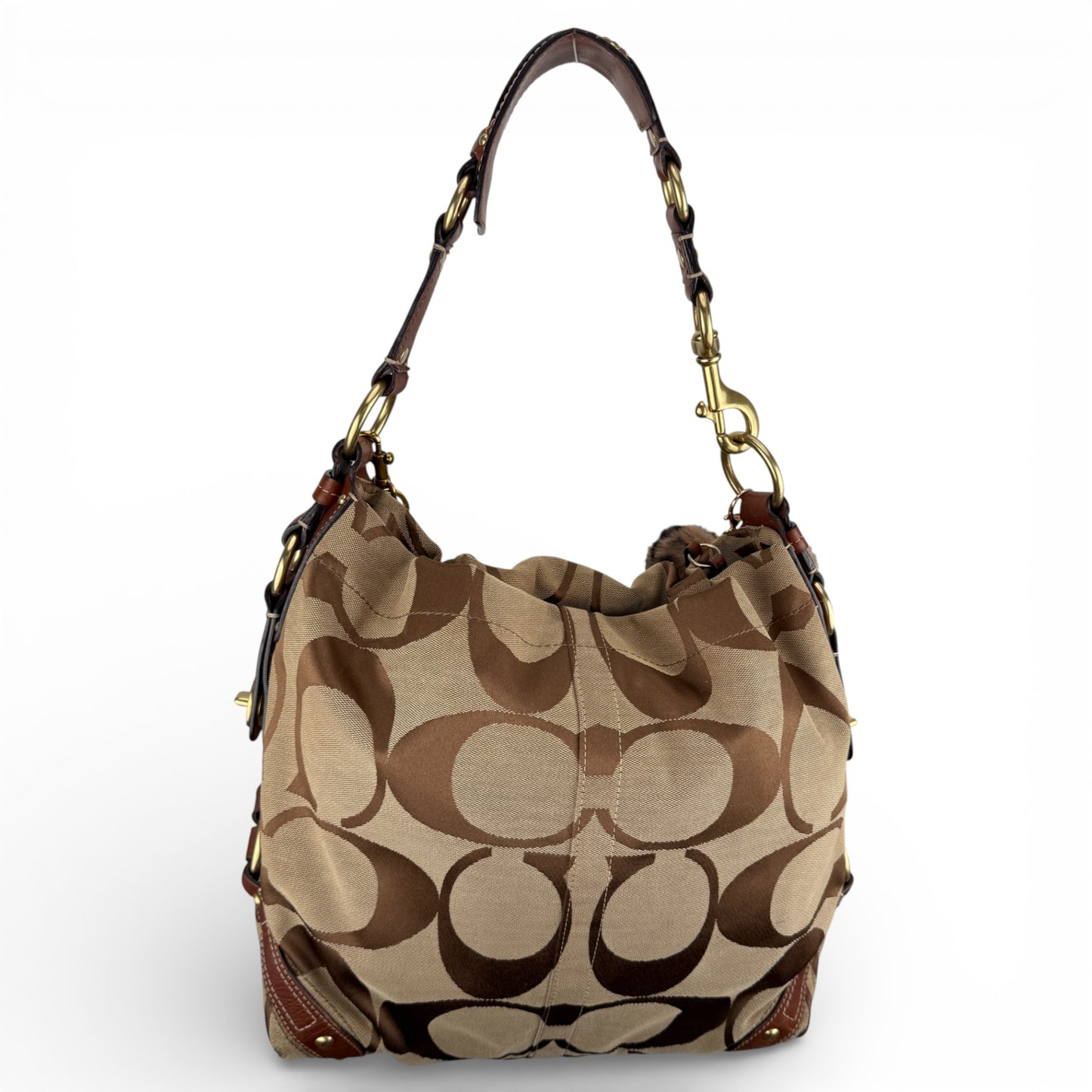 COACH SIGNATURE CARLY SHOULDER BAG (LARGE)