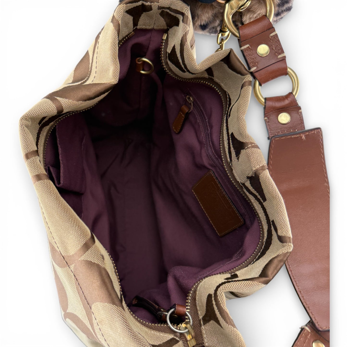 COACH SIGNATURE CARLY SHOULDER BAG (LARGE)