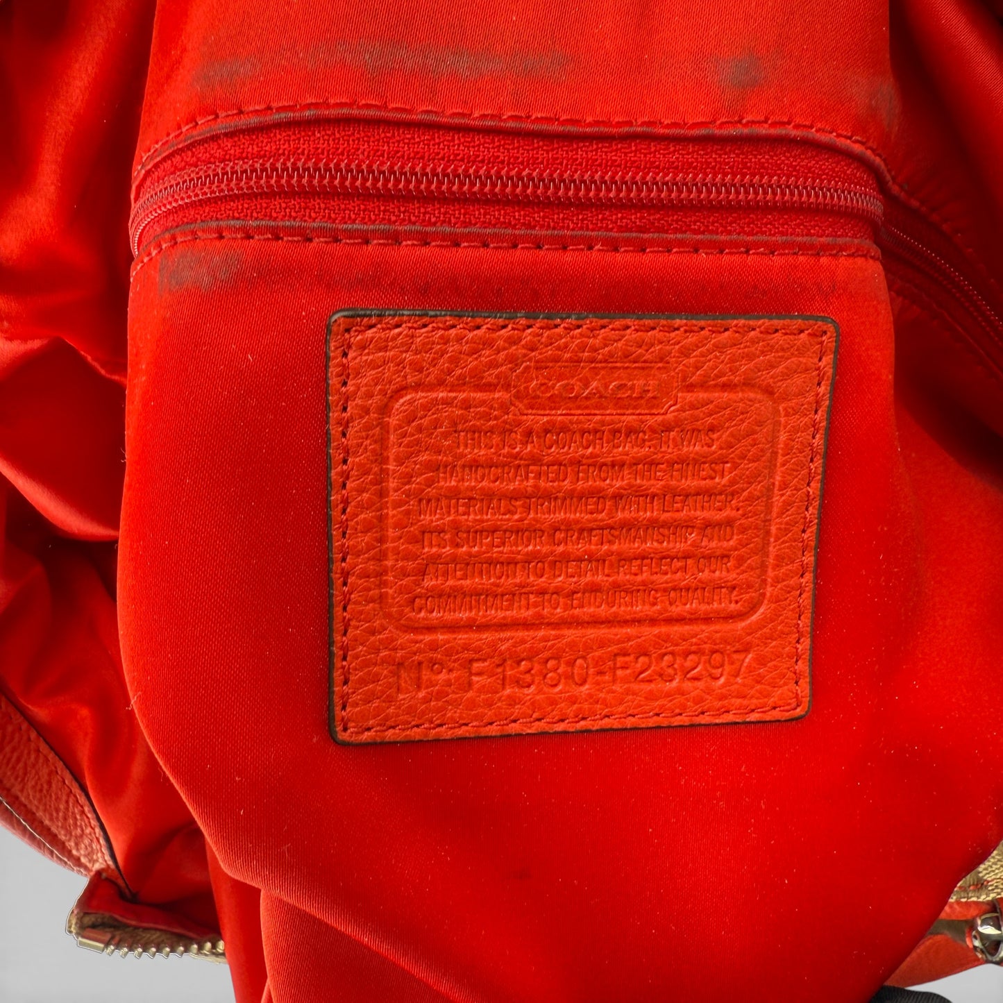 COACH SIGNATURE  SHOPPER BAG RED