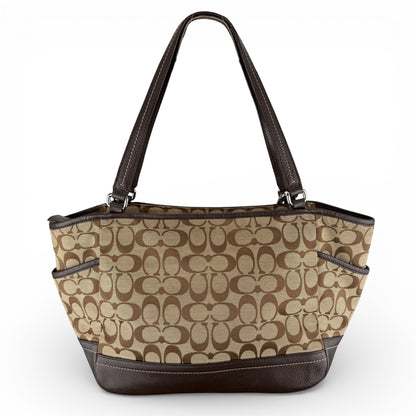 COACH SIGNATURE SHOPPER BAG BROWN
