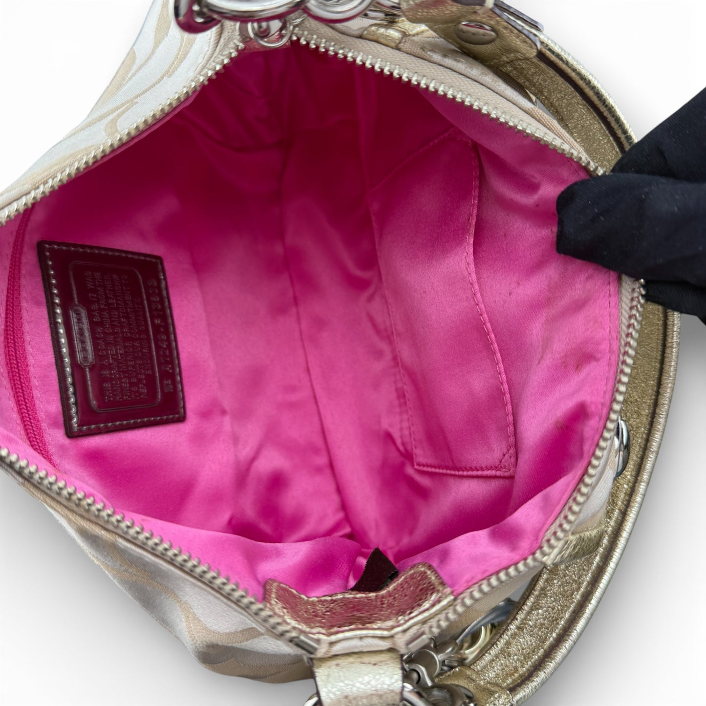 COACH SIGNATURE POPPY GOLD/KHAKI CROSSBODY BAG